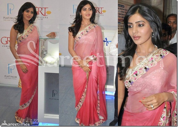 Samantha_Pink_Georgette_Saree