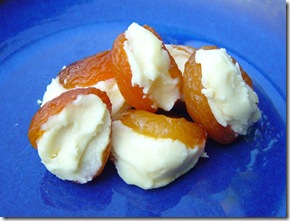 Yogurt and White Chocolate Filled Apricots