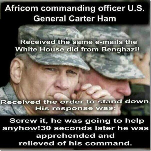 Africom General Ham - Relieved of Duty... Benghazi Hero