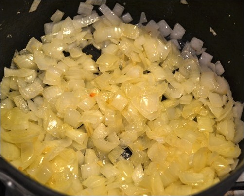 saute onions and garlic