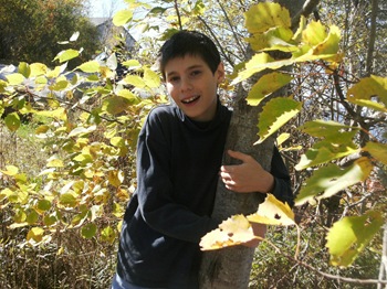 Nathanial with Tree