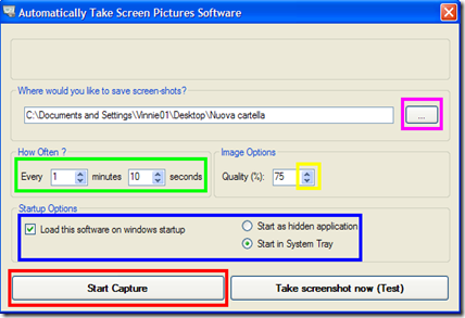 Automatically Take Screenshots Software