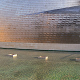 28/07/09 Bilbao, Guggenheim: il "fossato" che divide il museo dal fiume