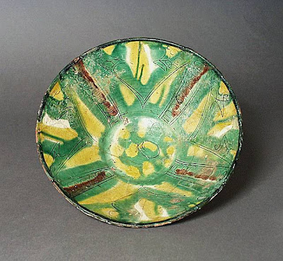 Bowl Iran, Nishapur Bowl, 10th century Ceramic; Vessel, Earthenware, incised, colored, and colorless glazes; color-spashed sgraffiato ware, 3 x 8 3/4 in. (7.62 x 22.23 cm) Gift of Mr. Joseph M. Upton (55.66.5) Art of the Middle East: Islamic Department.