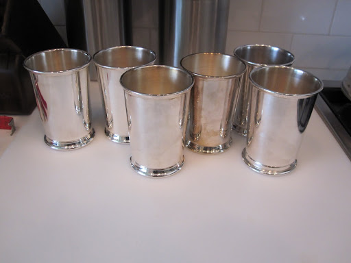 Julep cups will be used to place the flowers in once they are cut.