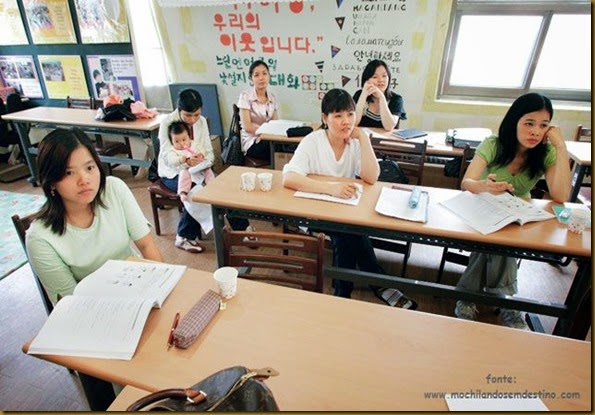 Espesas vietnamitas em aulas, Seul, Coreia do Sul