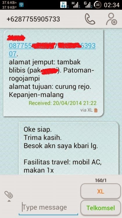 Pemesanan SMS Travel Banyuwangi - Kepanjen Malang Pemesanan SMS Travel Banyuwangi - Kepanjen Malang