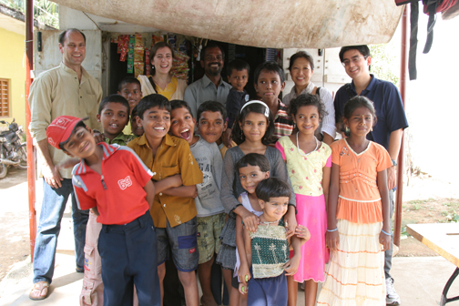 The group with some of the neighborhood children. We were all laughing so much!