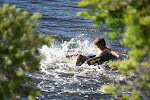 Trying to make the inner tube go Caraiva, Brazil