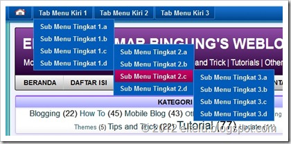 Contoh Tab Menu Horizontal Dengan Sub Menu (Pull Down Menu) Bertingkat Pada Bilah Navbar Contoh Tab Menu Horizontal Dengan Sub Menu (Pull Down Menu) Bertingkat Pada Bilah Navbar