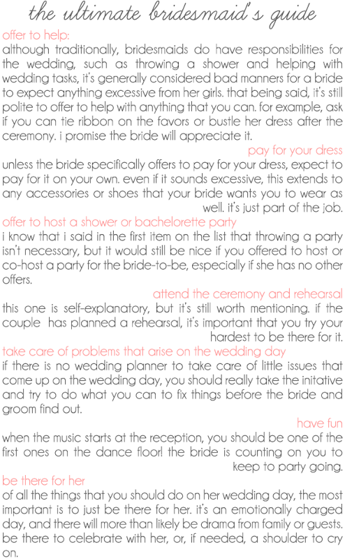 Bridesmaids Guide