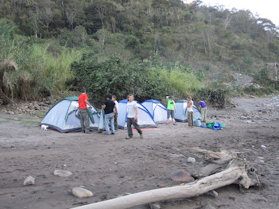 Setting up camp on the side of the river. Drago the cat making sure there's no rats or scary monsters under our beds..