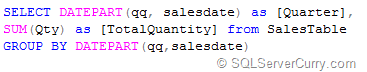 SQL Quarter Grouping SQL Quarter Grouping