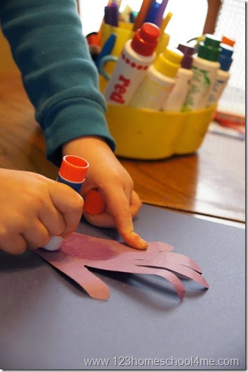 glue the cut out rainbow colored hand glue the cut out rainbow colored hand