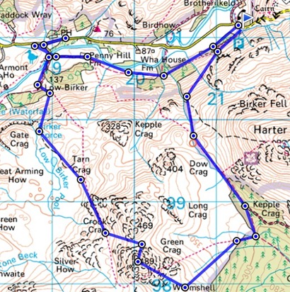 Green crag route