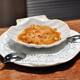 Txangurro (crabe galicien) gratiné. Pour le coup, ici le crabe est vraiment présent, très puissant. Bon plat, mais là encore jaimerais déguster le produit tel quel un jour.