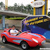 Hubby on a car of the future in Tomorrowland, Disneyland.