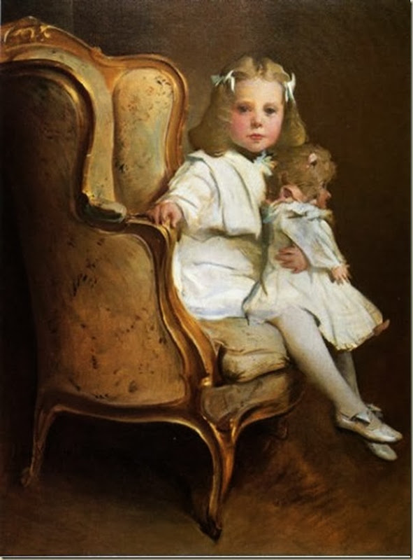 John White Alexander, Fillette et sa poupée John White Alexander, Fillette et sa poupée