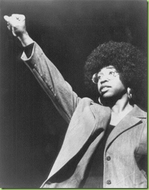 angela black power salute