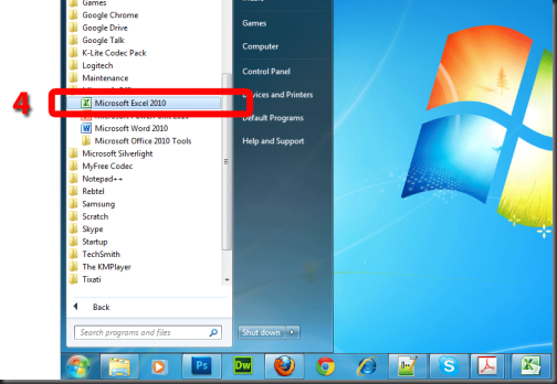 3_How to start Excel