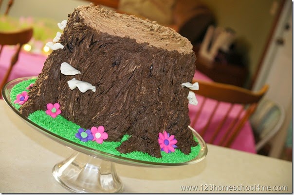 Tree stump tinker bell birthday cake idea Tree stump tinker bell birthday cake idea