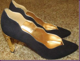 black and gold heels