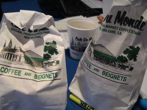 We were lucky enough to have Cafe Du Monde come to us! With samples of their delicious chicory coffee and world-famous beignets. We were lucky enough to have Cafe Du Monde come to us! With samples of their delicious chicory coffee and world-famous beignets.