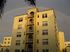 The tents eventually got a bit soggy as rain came down, but in the end, we got a spectacular rainbow.