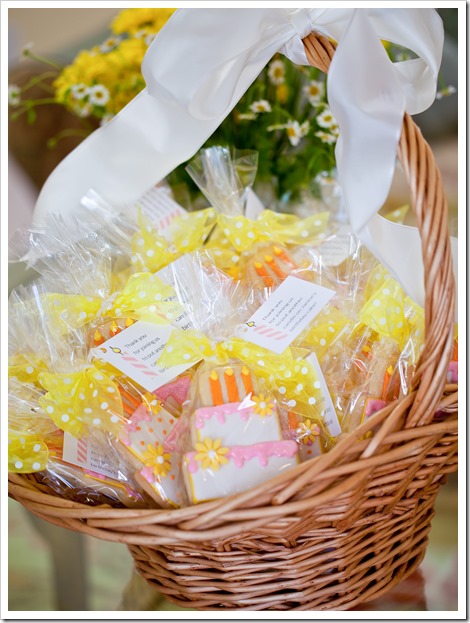 decorated birthday cake cookie party favors