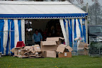 Boxes everywhere. Just a small amount of the stock brought to Badminton