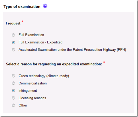 Expedited examination