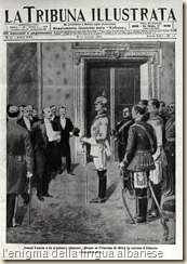 Neuwied. L’offerta della corona d’Albania al Principe di Wied in una copertina della “Tribuna Illustrata” Neuwied. L’offerta della corona d’Albania al Principe di Wied in una copertina della “Tribuna Illustrata”