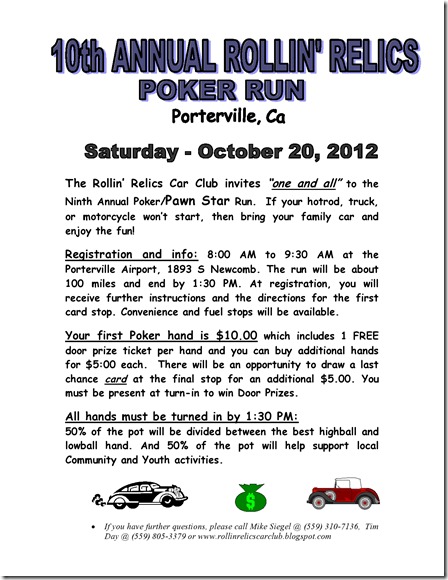 Poker Run 2012 Flyer