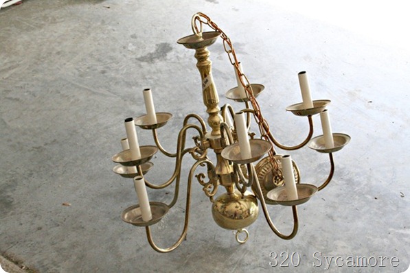 paint brass chandelier