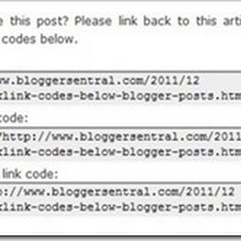 Add “Link to this post” codes below blogger posts