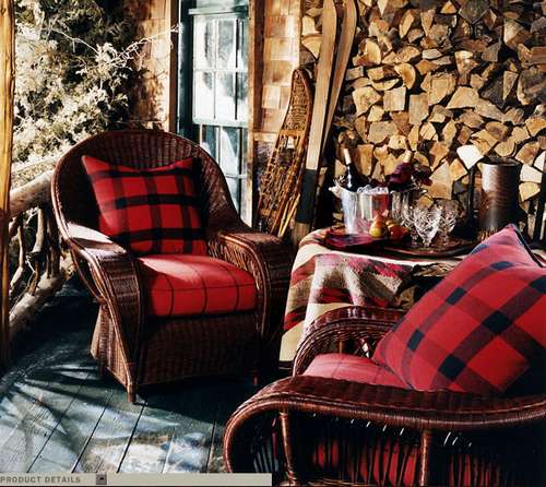 The fabric on these pillows and chairs make the outdoor porch feel warm and cozy.