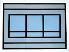 view, 1995, acrylic on wood, 92.5 x 122.5 x 2 in.