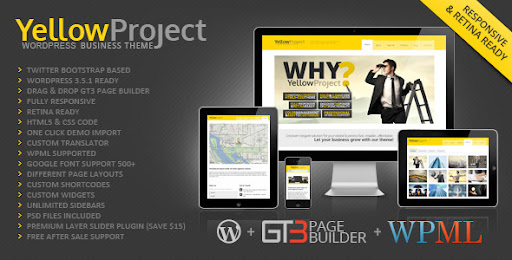 YellowProject Multipurpose Retina WP Theme - Business Corporate