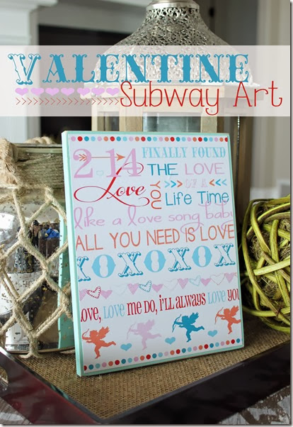 DIY Valentine Subway Art Plaque - The perfect quick, easy and affordable craft project.