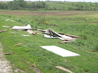 Damage from a flattened animal confinement at 330th and Red Oak in Washington County Damage from a flattened animal confinement at 330th and Red Oak in Washington County