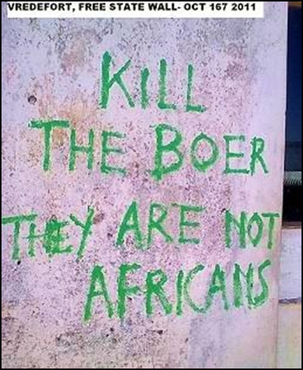 kill the Boers they are NOT AFRICANS Vredefort Free State graffiti Oct162011