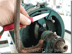 Where NOT to oil gurdies