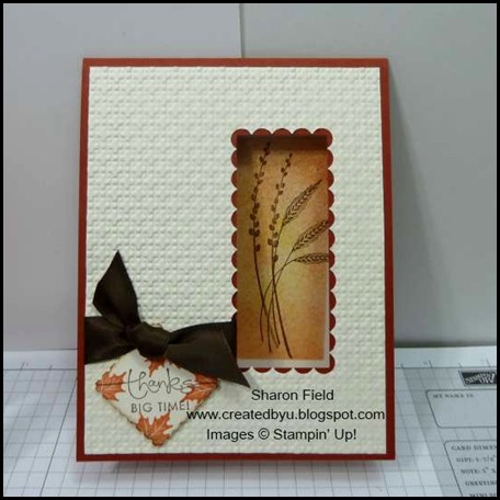 Our Creative Corner, OCCC, Challenge, Created by You, Sharon Field, Autumn Days, trinkets, wednesday card club, club, cards, masking, splitcoaststampers, layered window, tutorial, technique, tips, blog candy, comments