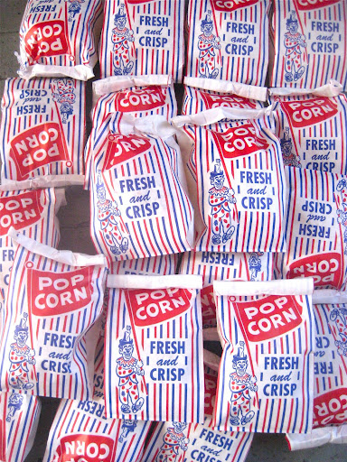 Popcorn, for the Pee Wee's Playhouse viewing at the end of the party. (bags from Shop Sweet Lulu)