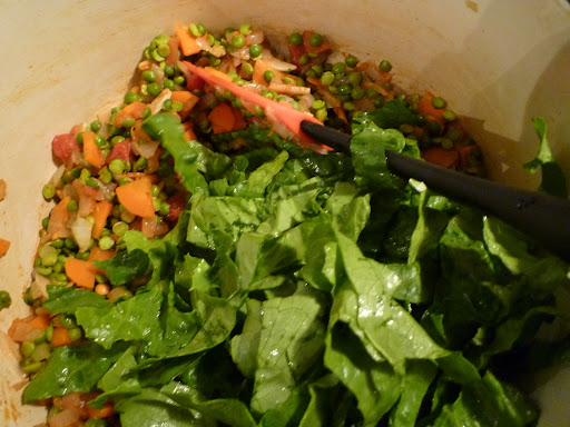 Add some lettuce to the pot; it lightens the texture