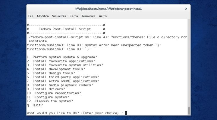 Fedora Post Install Script