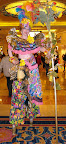 Carmen Miranda on stilts