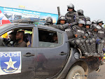 Patrouille de la Police Nationale Congolaise(PNC). Radio Okapi/ Ph. John Bompengo