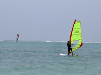 Teds first ocean windsurf - Zanzibar