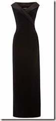 Lauren Ralph Lauren satin collar wrap front black jersey long dress
